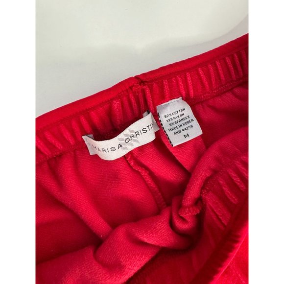 Marisa Christina Elastic Waist Pant Size Medium Red Cotton Blend Velour - Picture 5 of 16
